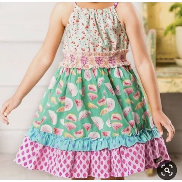 Matilda Jane Adventure begins Slice Of Life Watermelon Dress Girls Size 2 Gently - Picture 3 of 7